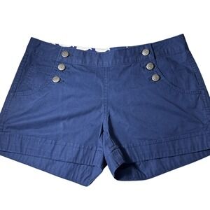 Vineyard Vines Sailor Shorts Women Navy‎ Blue Anchor Button Nautical Size 2